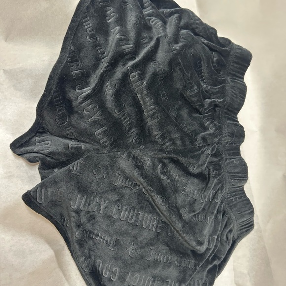 Juicy Couture Pants - Juicy Couture Black Velour Relaxed Fit Shorts